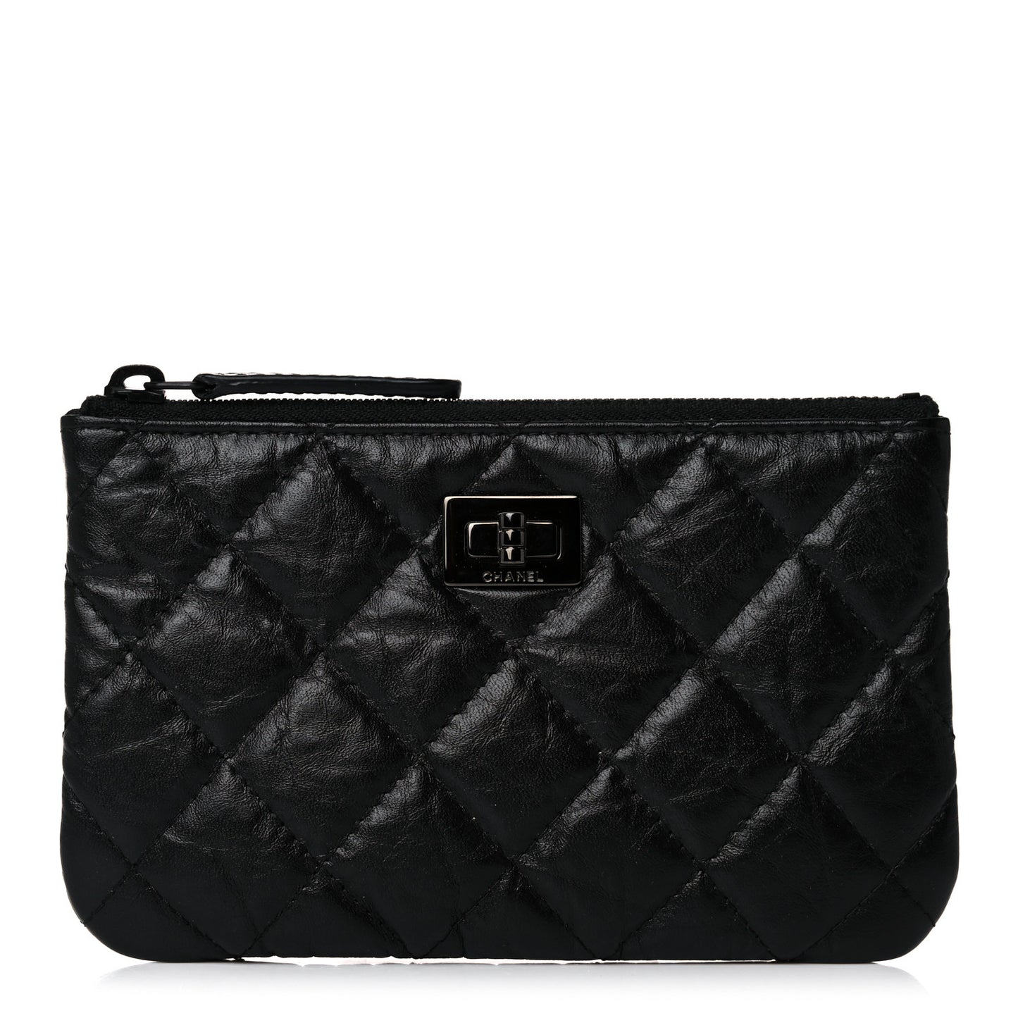 Aged Calfskin Quilted Small Reissue Cosmetic Case So Black