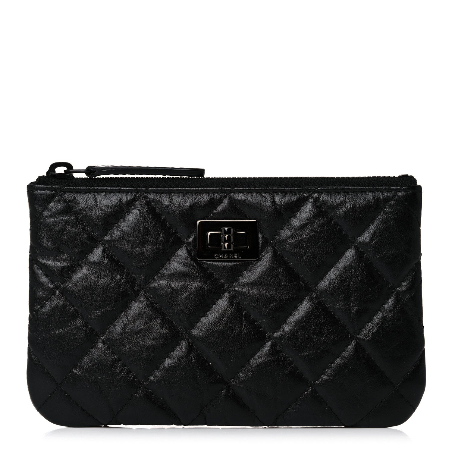 Chanel Aged Calfskin Quilted Small Reissue Cosmetic Case So Black 1 of 11