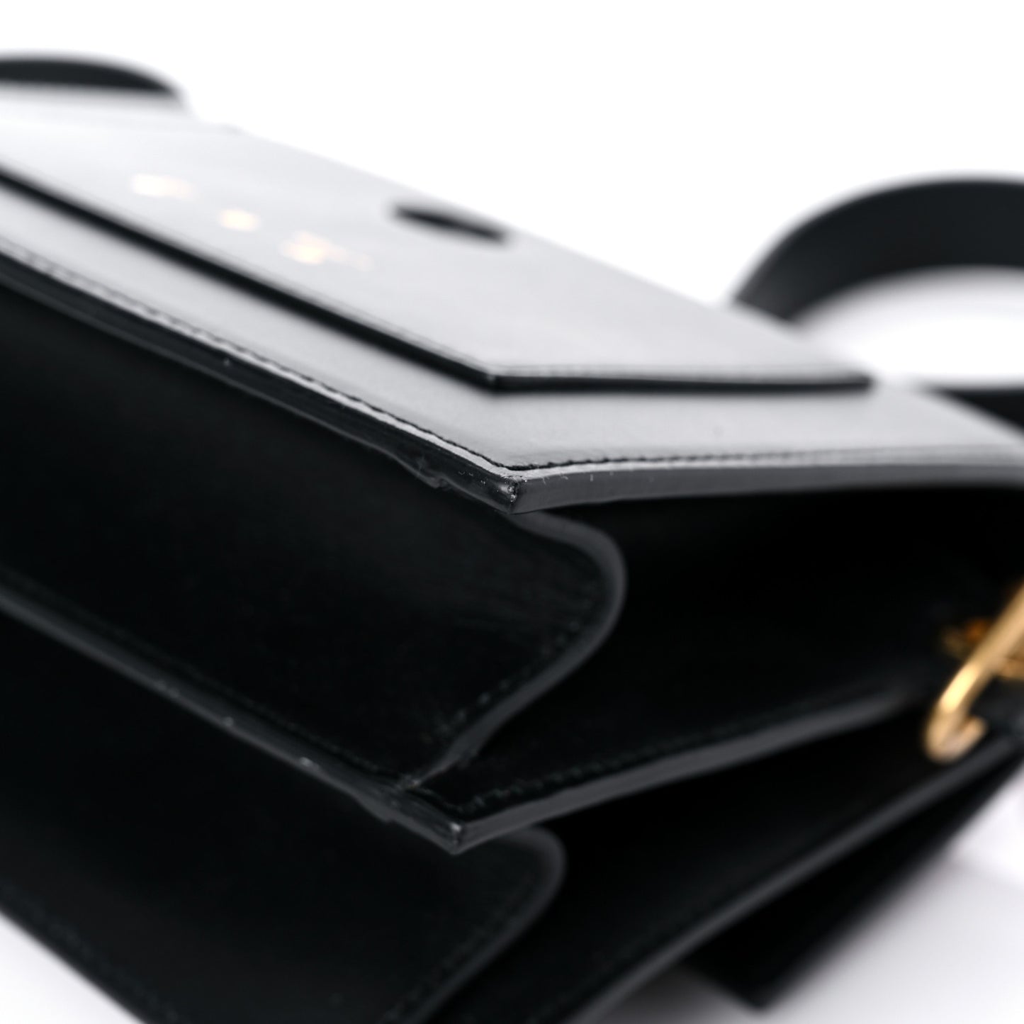 Calfskin 3D Nail Logo Shoulder Bag Black