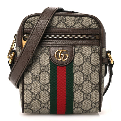Gucci GG Supreme Monogram Web Mini Ophidia Messenger Brown 1 of 13