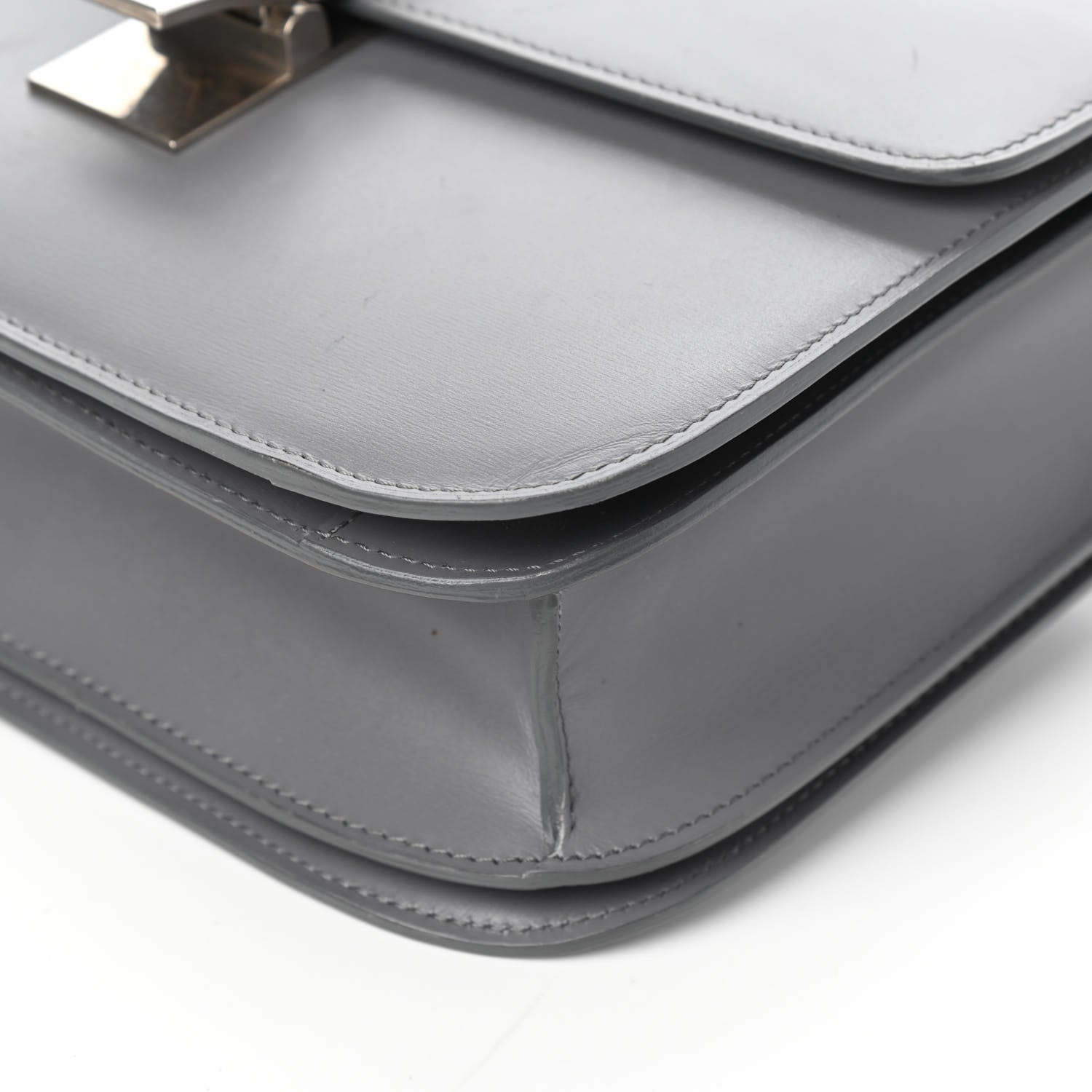 Celine Smooth Calfskin Medium Classic Box Flap Bag Storm 8 of 8