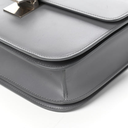 Celine Smooth Calfskin Medium Classic Box Flap Bag Storm 8 of 8