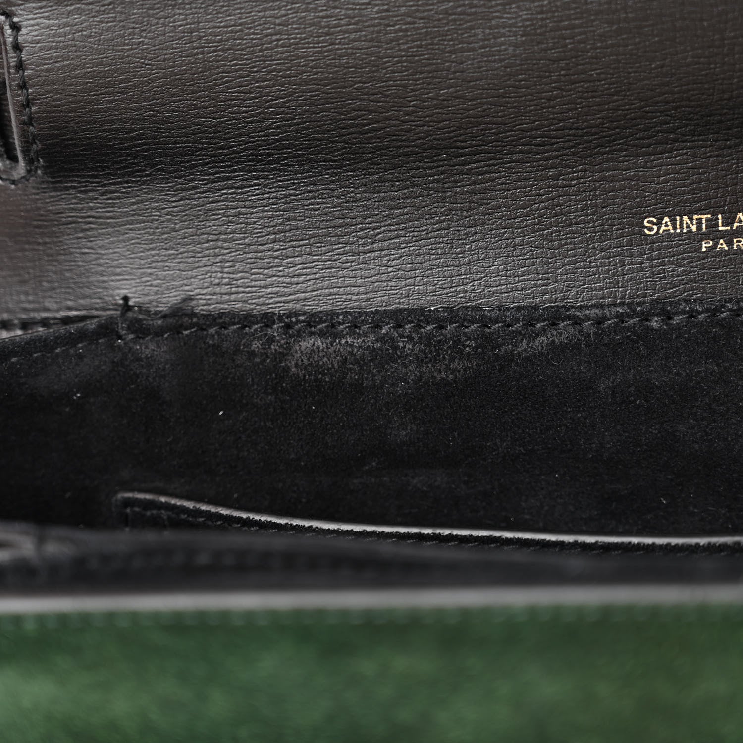Saint Laurent Smooth Calfskin Suede Medium Bellechasse Dark Green 11 of 14