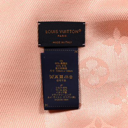 Louis Vuitton Silk Wool Monogram Shine Shawl Rose Velours 2 of 3