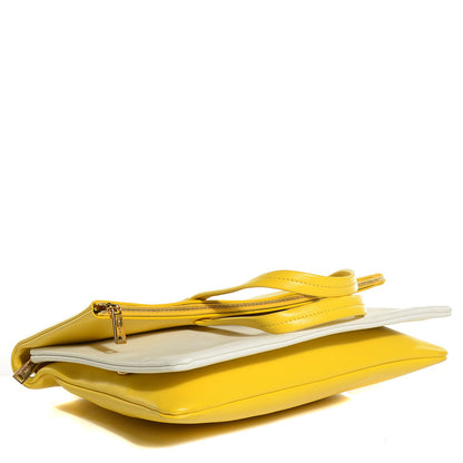 Celine Calfskin Folded Cabas Yellow White 4 of 11