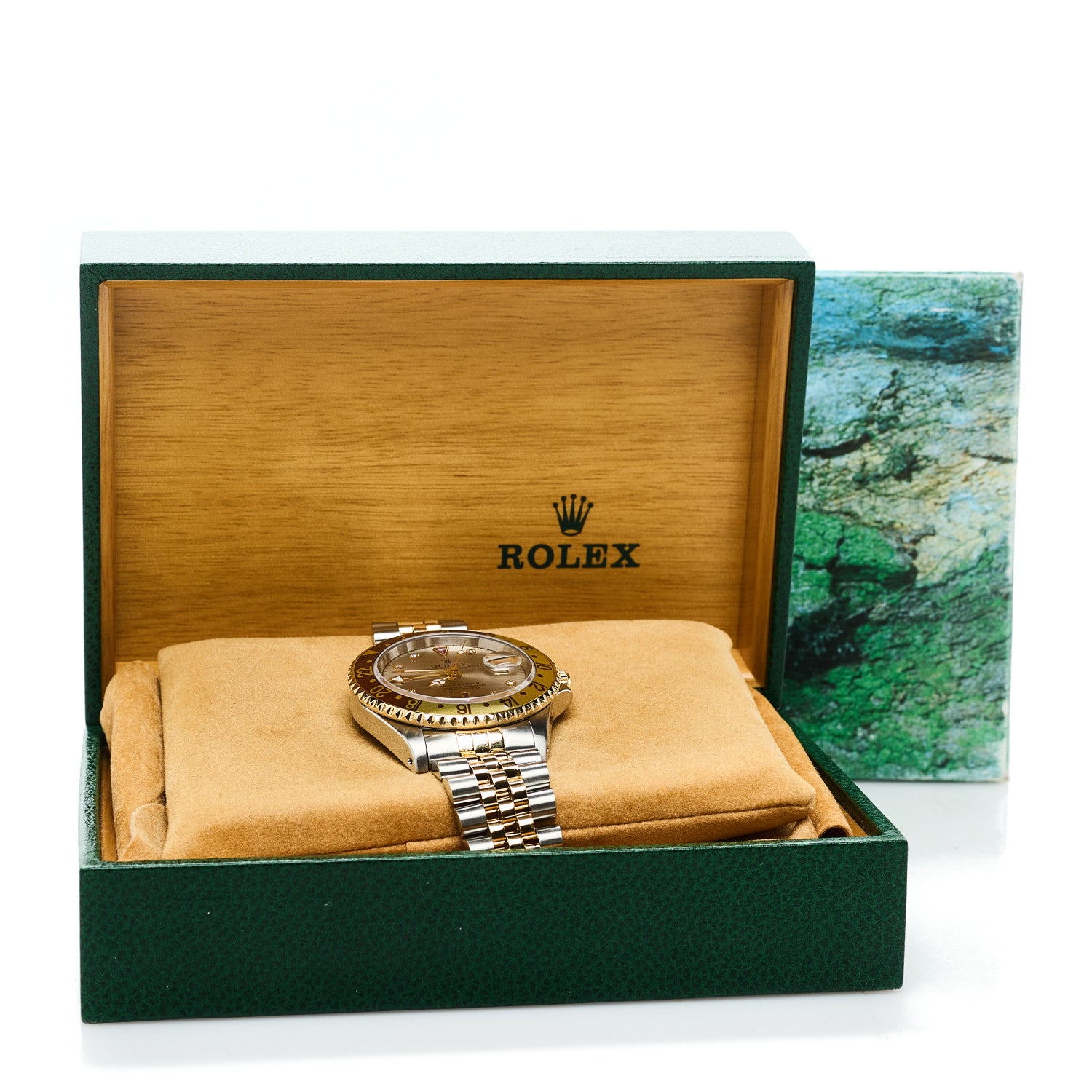 Rolex Stainless Steel 18K Yellow Gold Diamond Ruby 40mm GMT-Master II Oyster Perpetual Date Watch Root Beer 16713 5 of 5