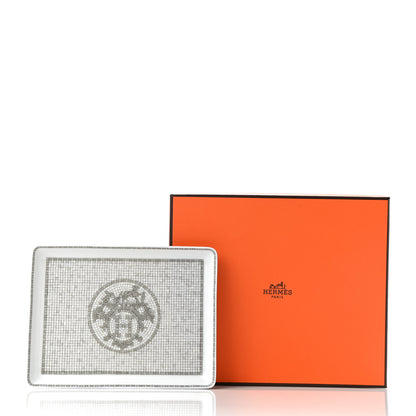 Hermes Porcelain Mosaique Au 24 Sushi Plate Platine 8 of 8