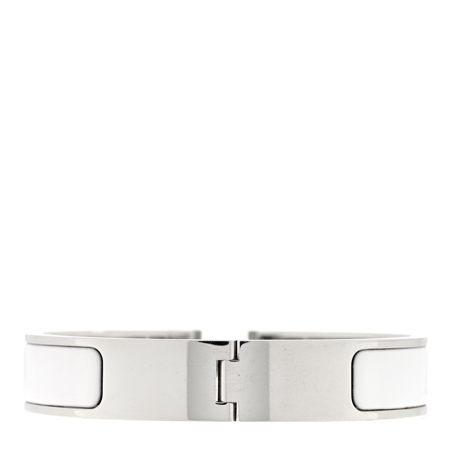 Enamel Narrow Clic Clac H Bracelet PM White