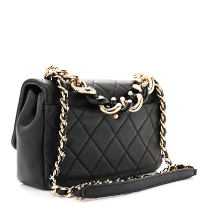 Chanel Lambskin Quilted Resin Bi-Color Chain Flap Bag Black 3 of 10
