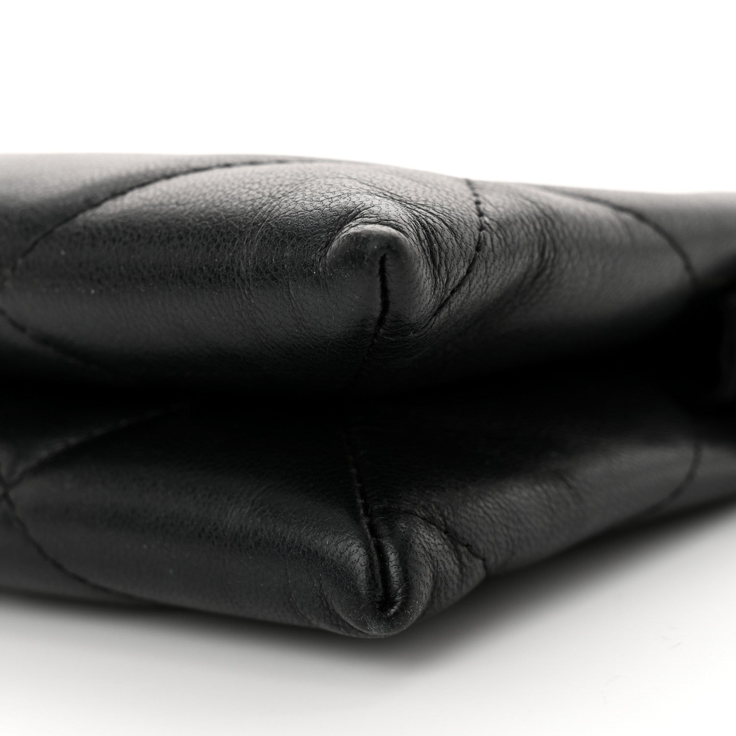 Chanel Shiny Goatskin Quilted Small Chanel 19 Pouch With Handle Black 10 of 10