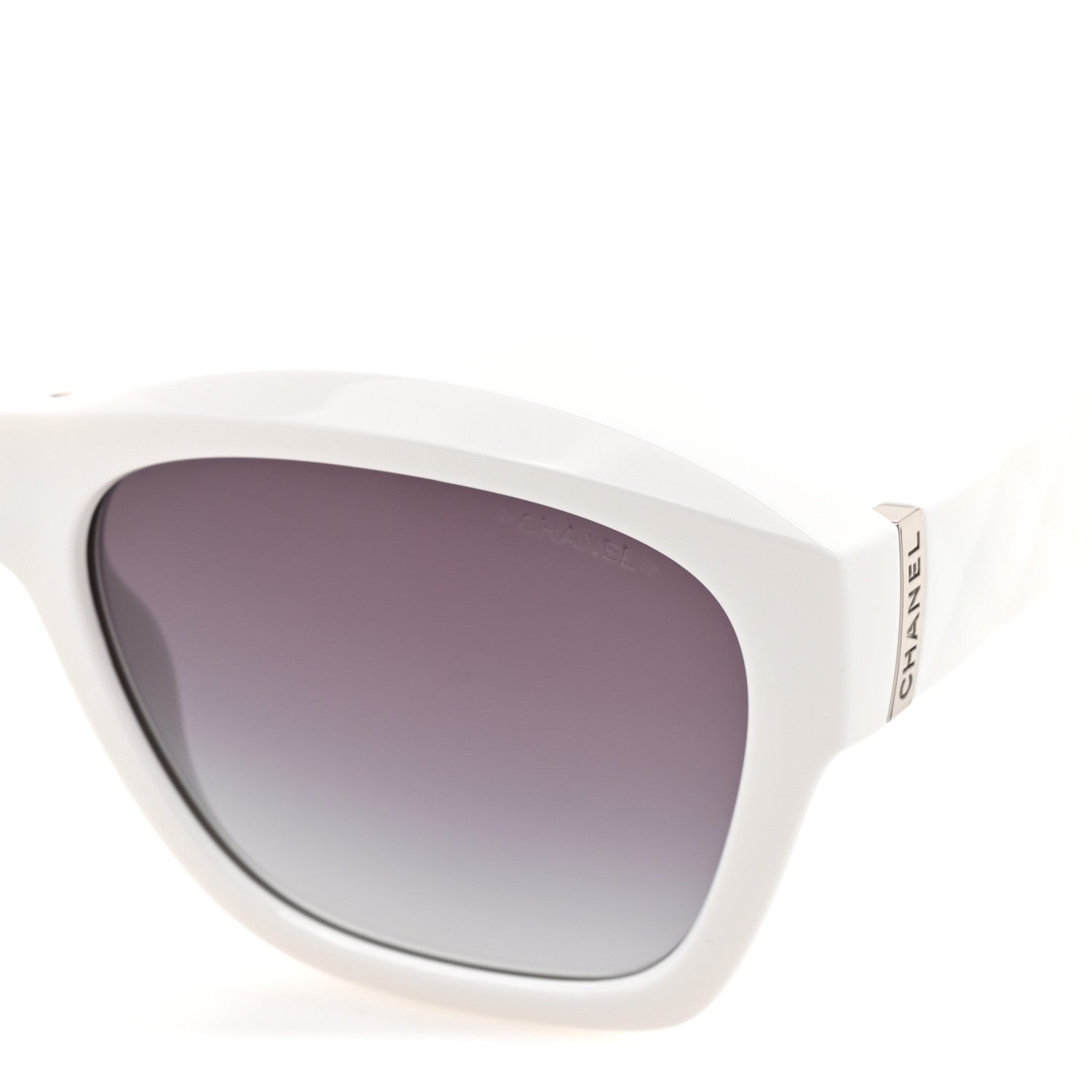 Chanel Acetate Metal Crystal Square Folding Sunglasses 6055-B