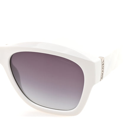 Chanel Acetate Metal Crystal Square Folding Sunglasses 6055-B White 7 of 8