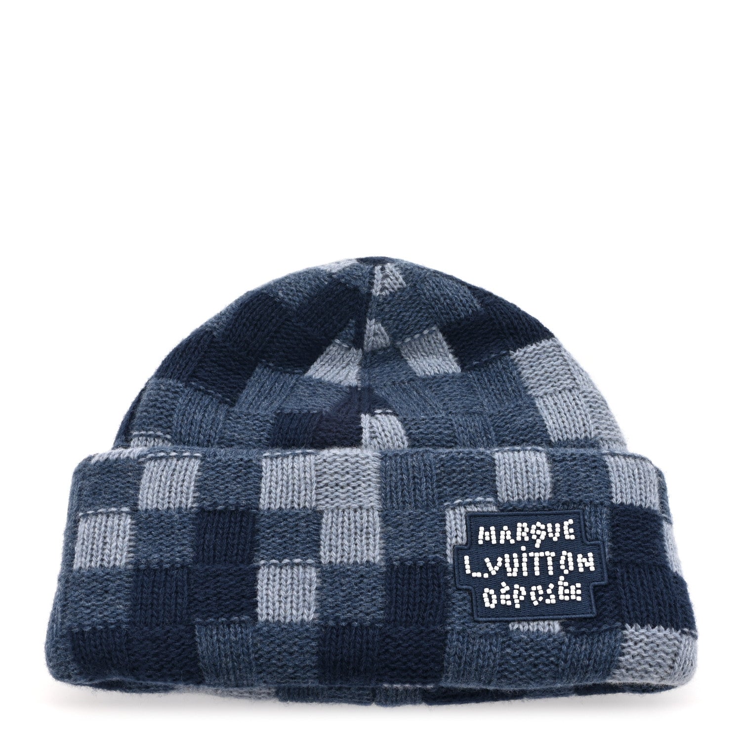 Louis Vuitton Damier Wool Denim Beanie Blue 1 of 5