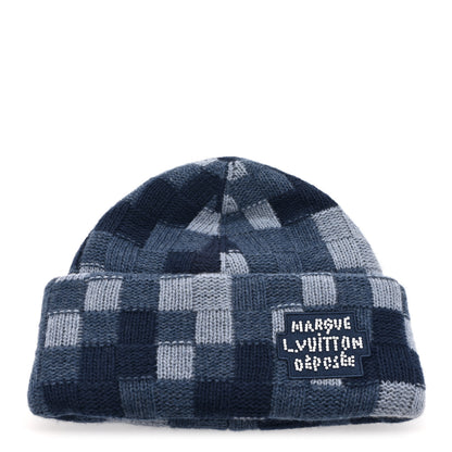 Louis Vuitton Damier Wool Denim Beanie Blue 1 of 5