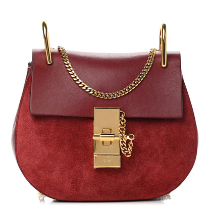 Chloe Suede Smooth Calfskin Mini Drew Shoulder Bag Plum Purple 1 of 8