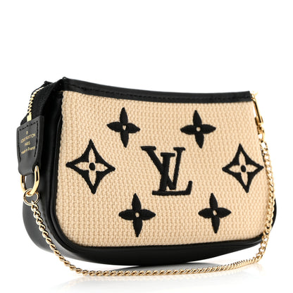 Louis Vuitton Cotton Monogram Giant Mini Pochette Accessories Beige Black 3 of 6