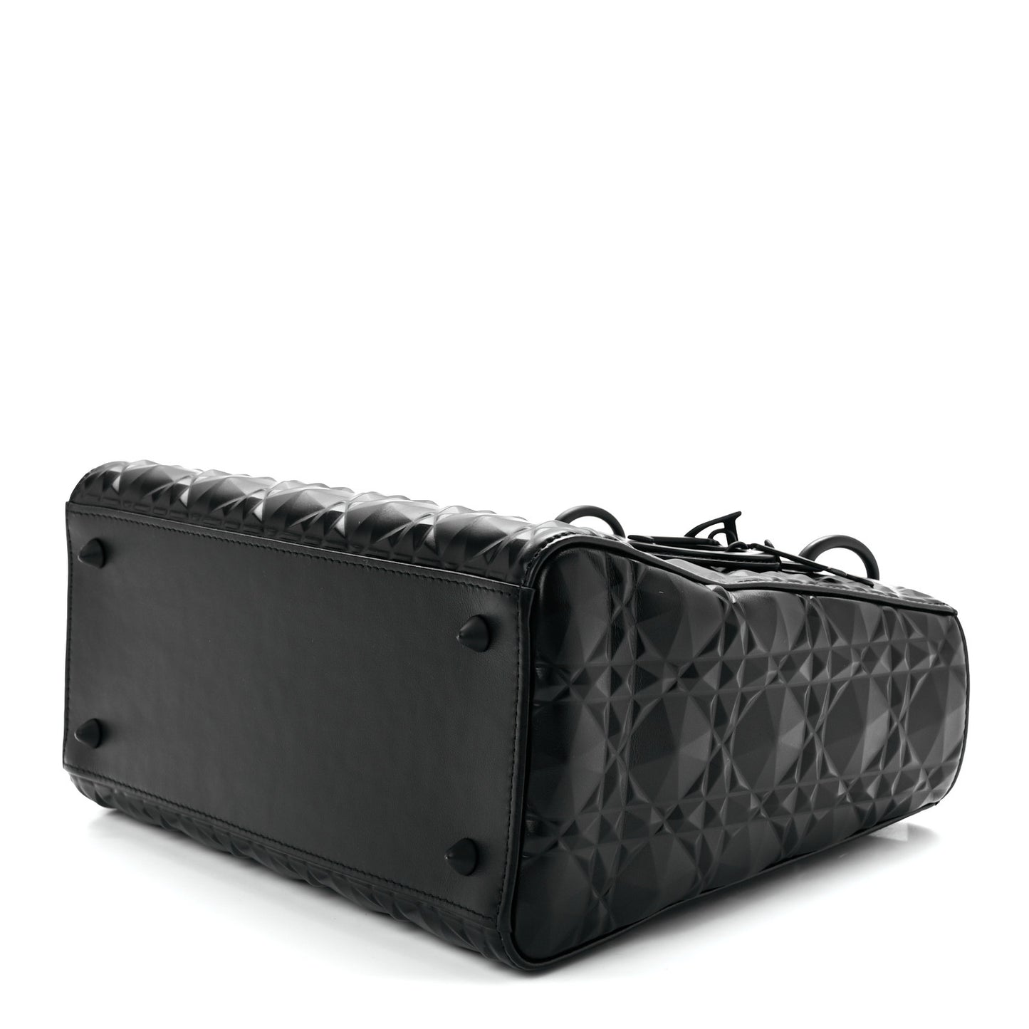 Calfskin Cannage Diamond Cannage Medium Lady Dior Black