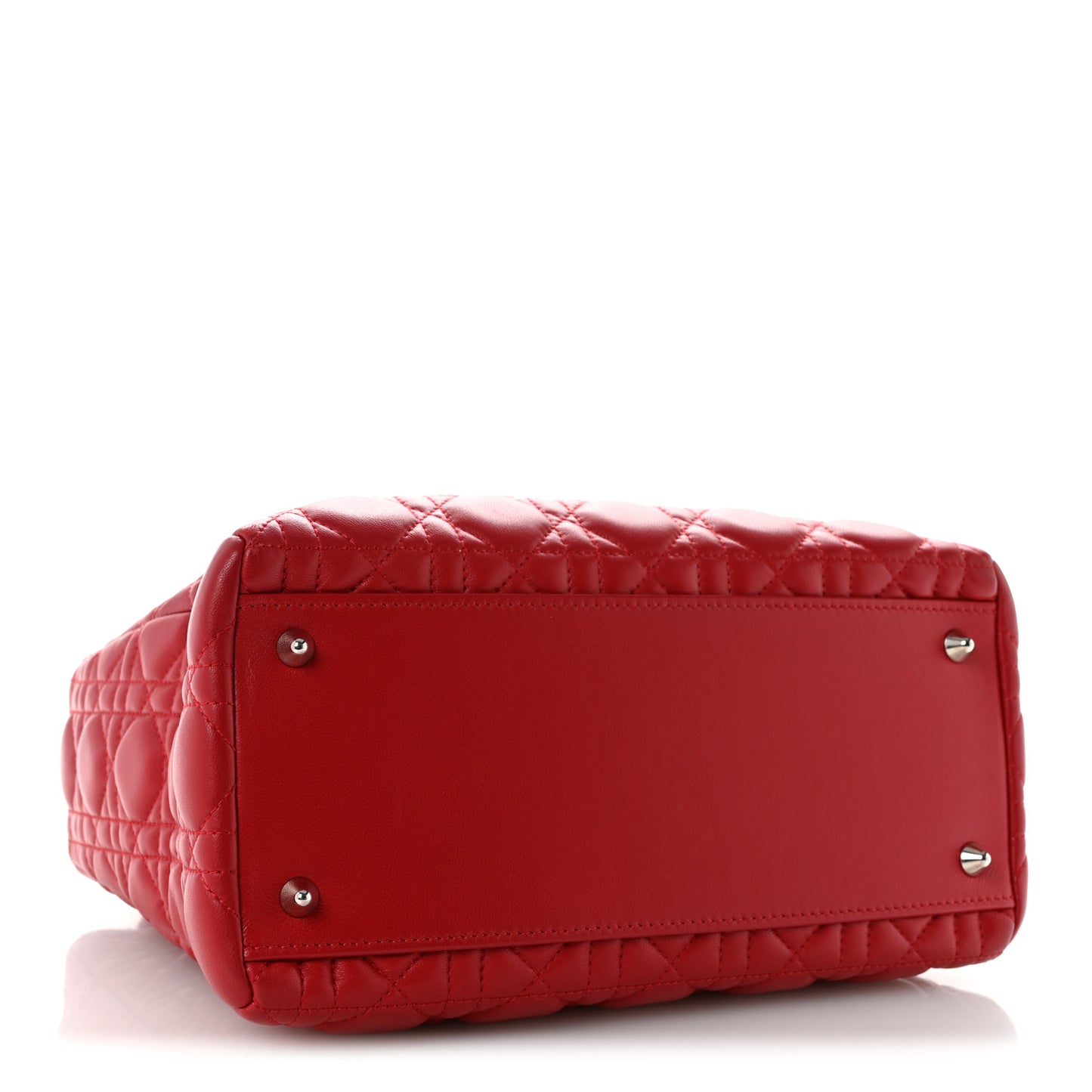 Lambskin Cannage Medium Lady Dior Red