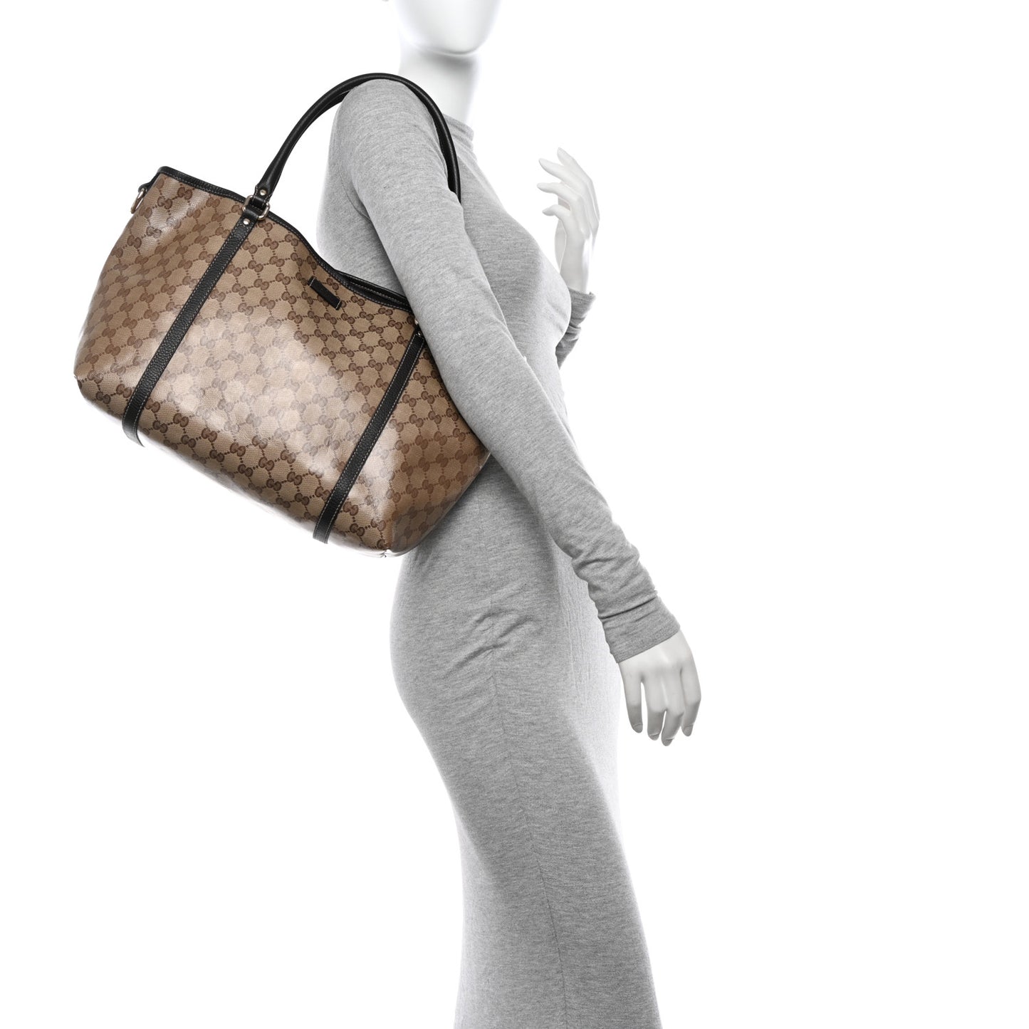 Crystal Monogram Medium Joy Tote Beige Ebony Testa Di Moro