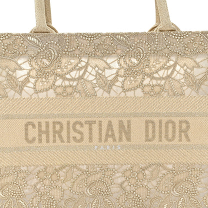 Christian Dior Transparent Metallic Embroidered Mesh Macrame Medium Book Tote Gold 8 of 11