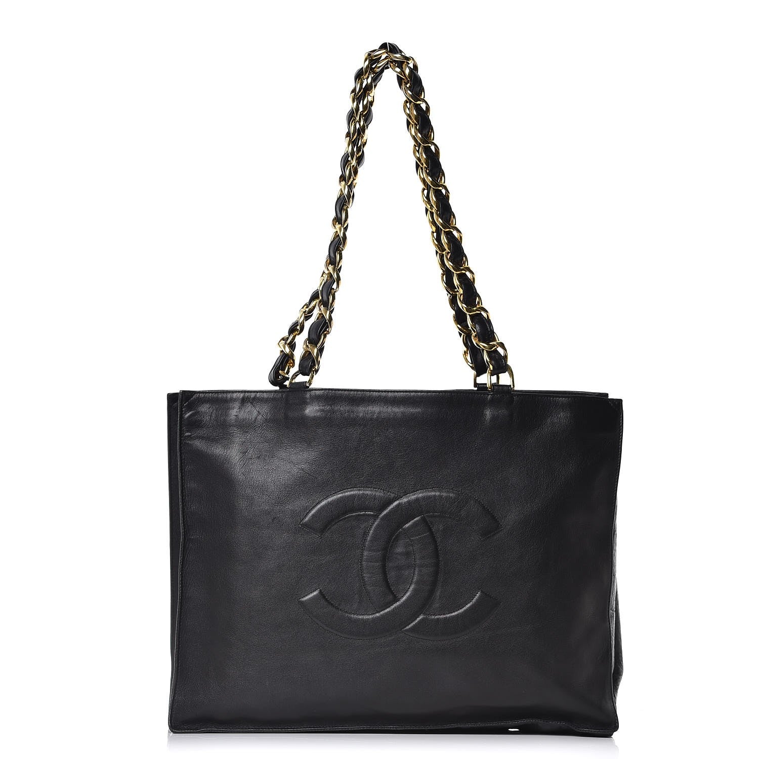 Chanel Lambskin CC Tote Black 1 of 8