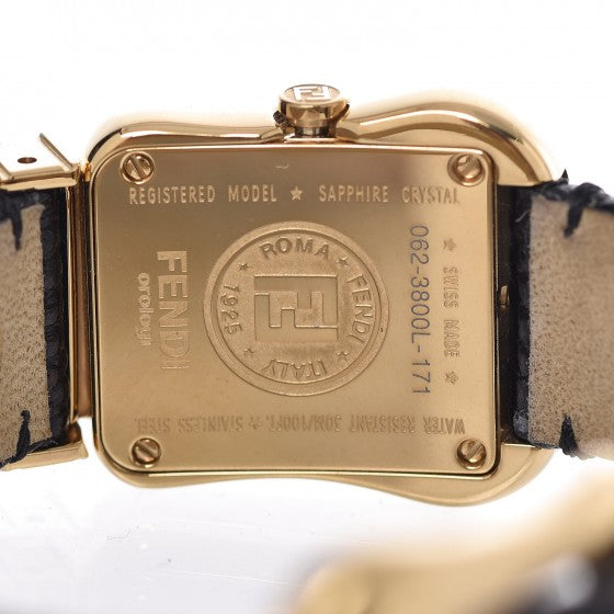 Fendi Stainless Steel Lizard 22mm Buckle Quartz Watch Black 6 of 11