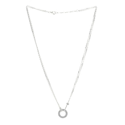 Cartier 18K White Gold 2 Diamond LOVE Necklace 3 of 5