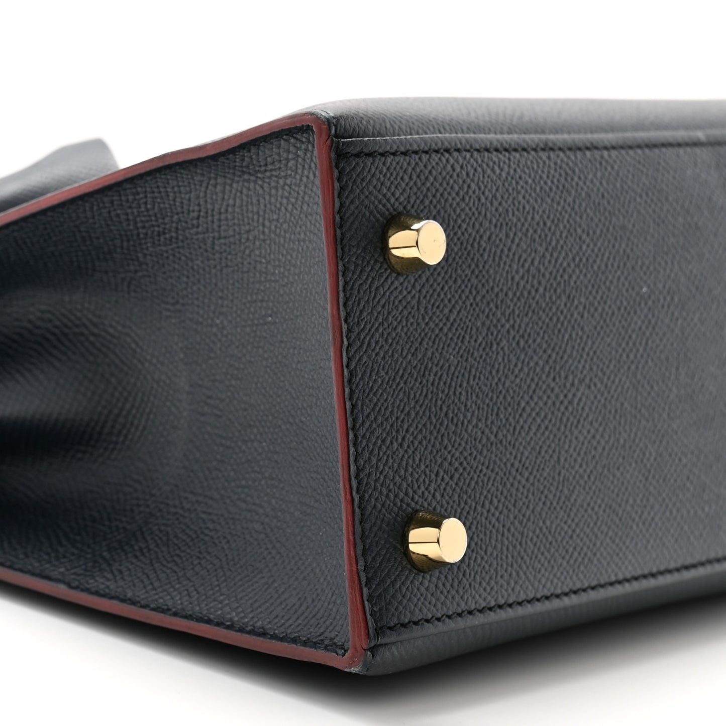 Epsom Contour Kelly Sellier 25 Bleu Indigo Rouge H