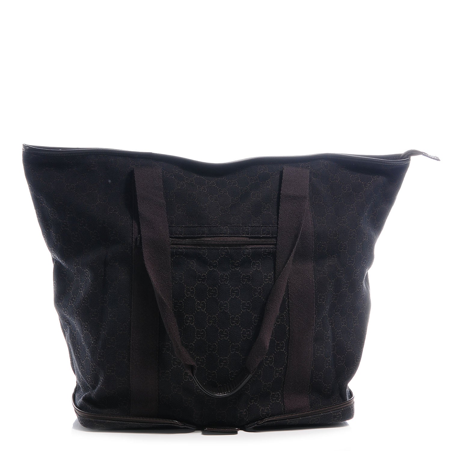 Gucci Denim Monogram Large Collapsible Travel Tote Dark Brown 1 of 7
