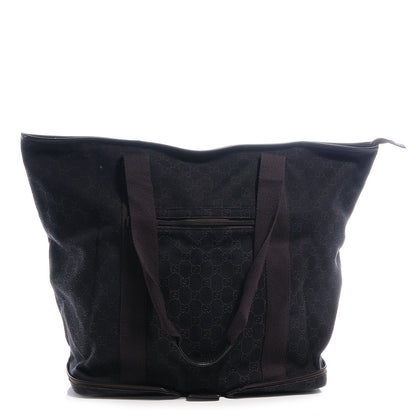Gucci Denim Monogram Large Collapsible Travel Tote Dark Brown 1 of 7