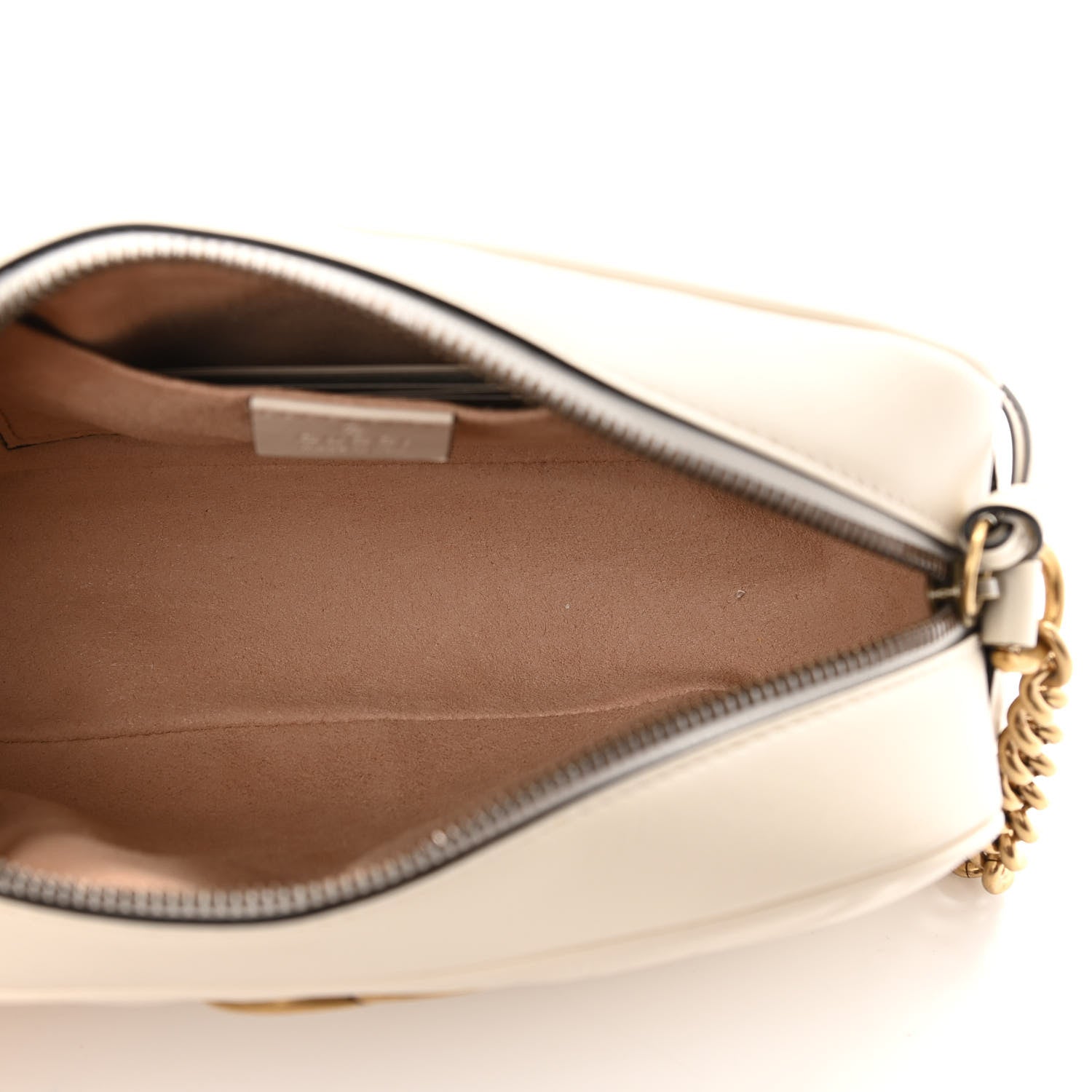 Gucci Calfskin Matelasse Small GG Marmont Chain Shoulder Bag White 5 of 10