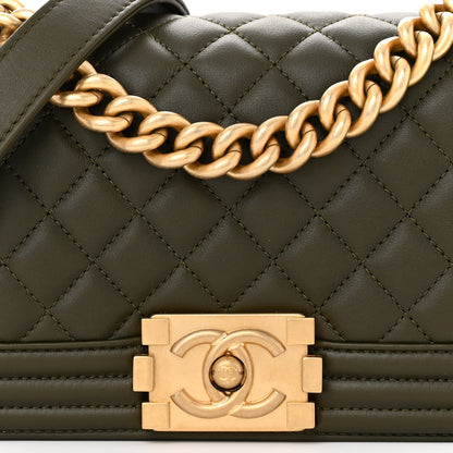 Chanel Calfskin Quilted Small Boy Flap Khaki 8 of 11