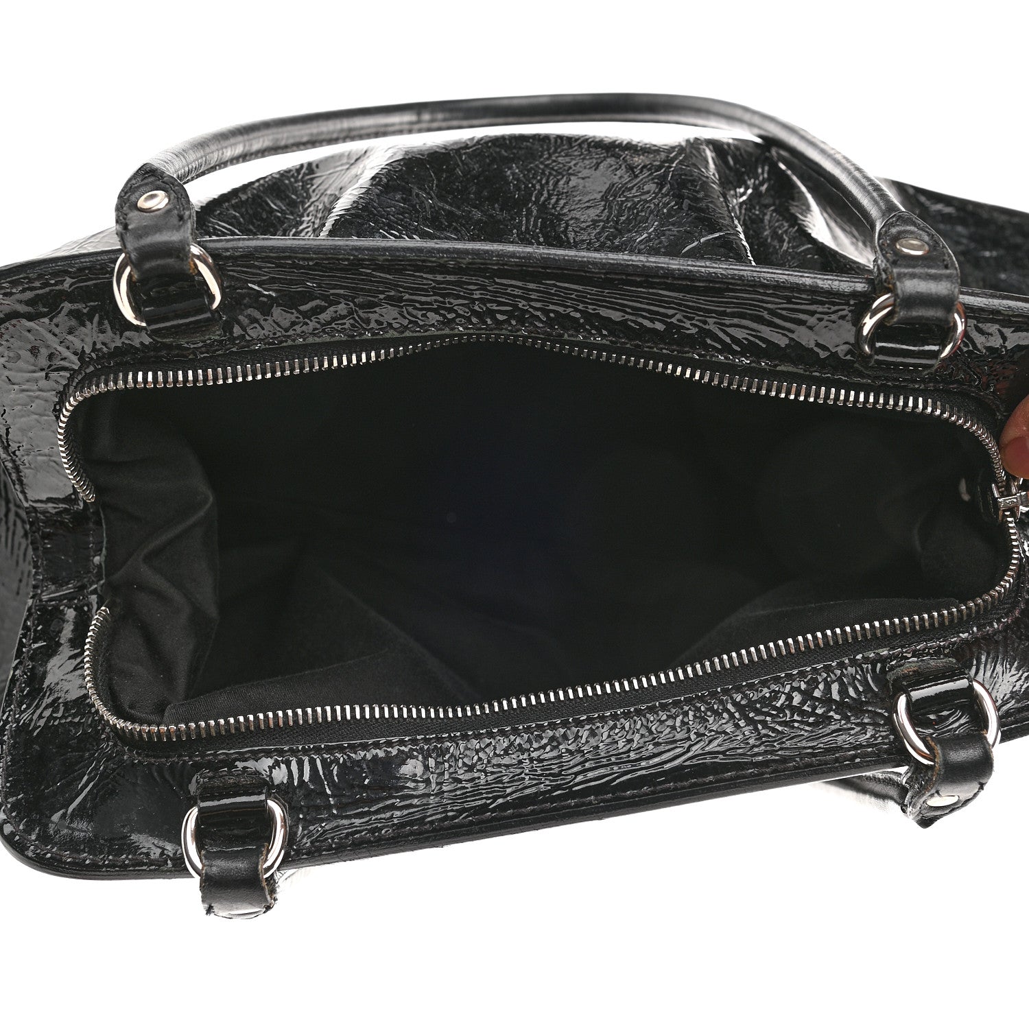 Miu Miu Vitello Shine Top Handle Bag Black 8 of 10