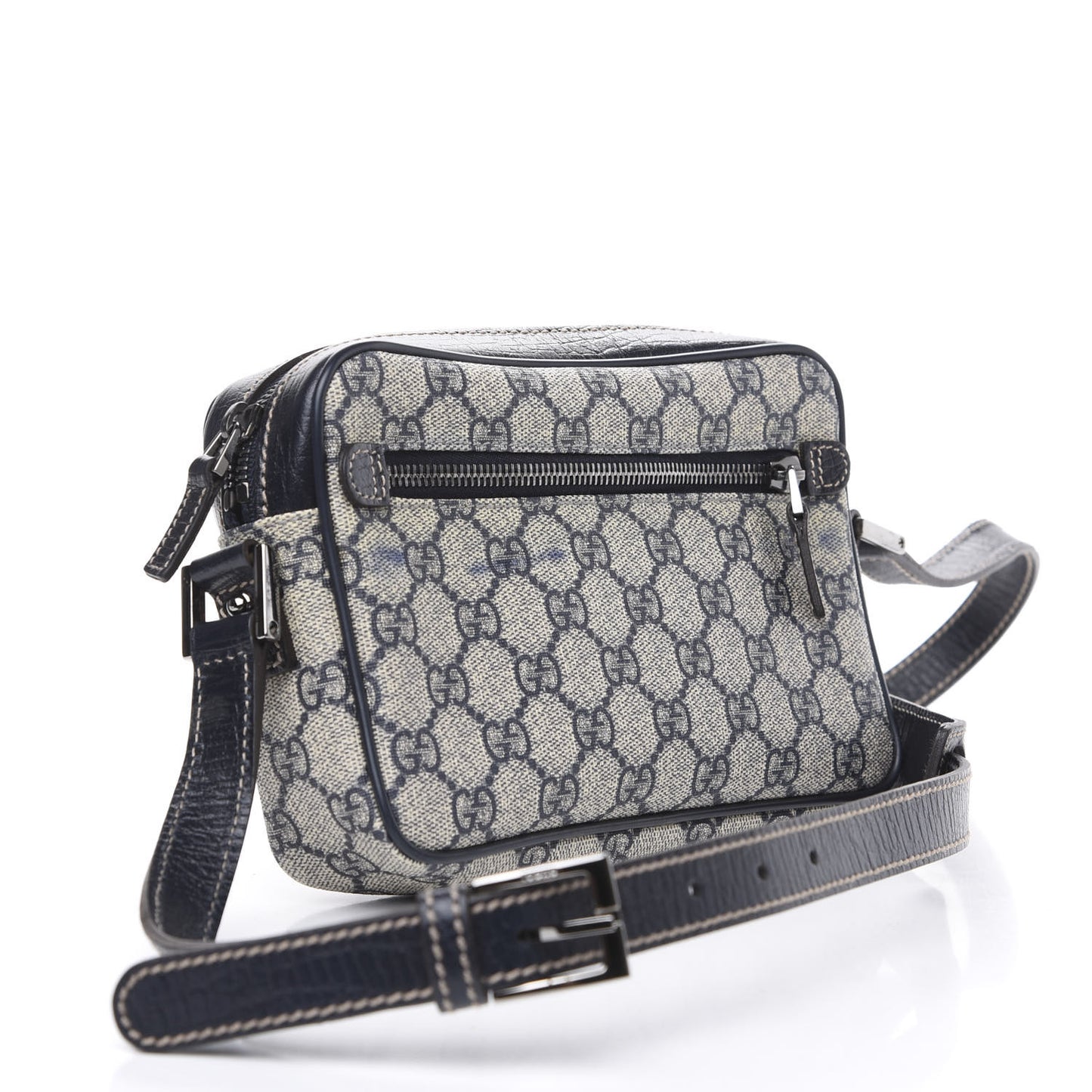 GG Supreme Monogram Web Small Shoulder Bag Navy