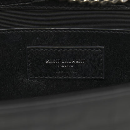 Saint Laurent Calfskin Crocodile Embossed Medium Classic Monogram Kate Tassel Satchel Black 6 of 10