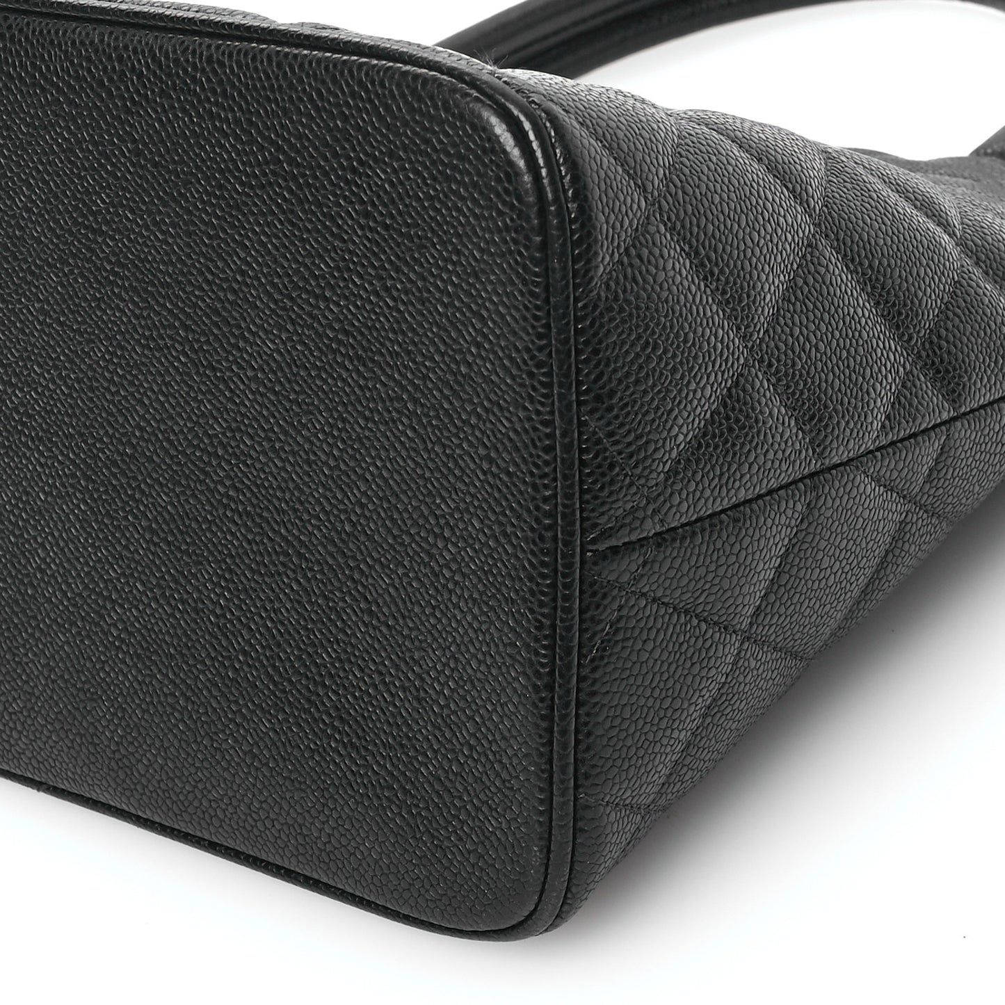 Caviar Quilted Medallion Tote Black