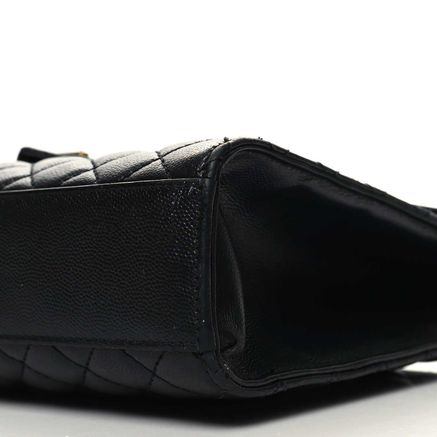 Grain De Poudre Textured Mixed Matelasse Large Triquilt Monogram Satchel Black