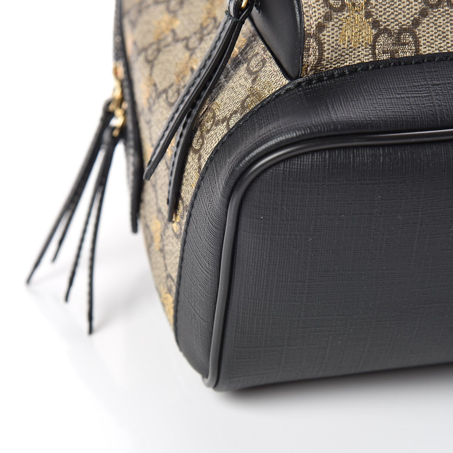 GG Supreme Monogram Bees Print Small Day Backpack Beige Oro Black