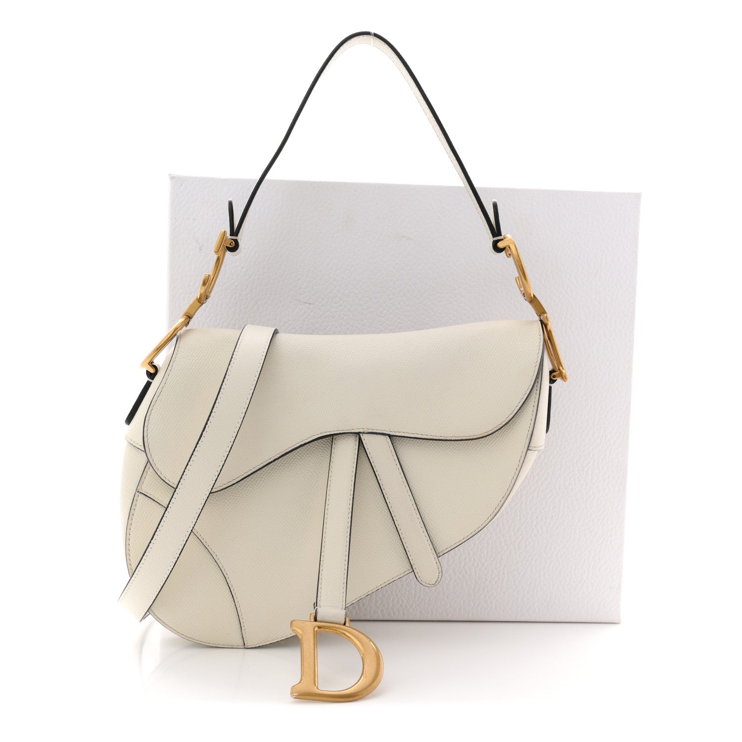Christian Dior Grained Calfskin Saddle Bag With Strap Latte 13 of 13