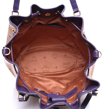 MCM Visetos Drawstring Shopper Cognac Purple 5 of 9