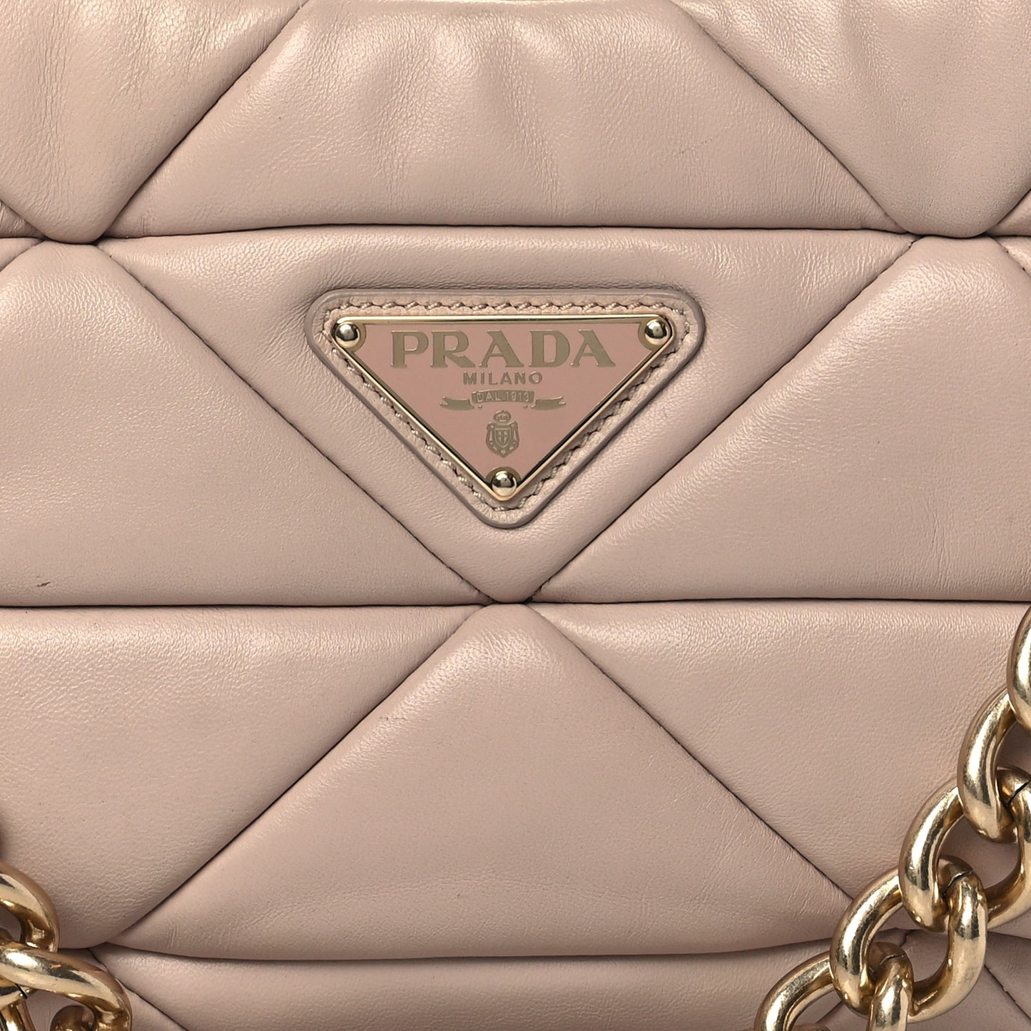 Nappa Re-Nylon Triangle Quilted Patchwork System Shoulder Bag Ninfea