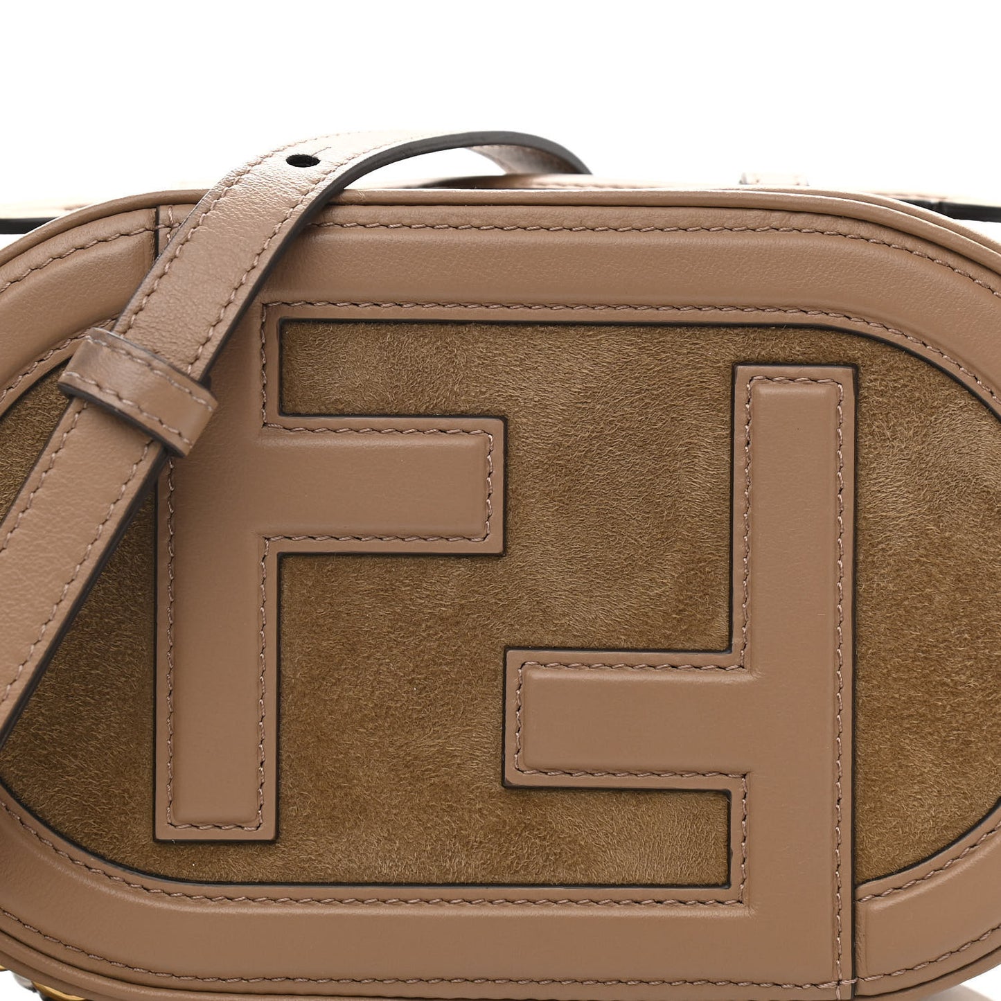 Vitello Grace Camoscio O'Lock Mini Camera Case Sand Rovere