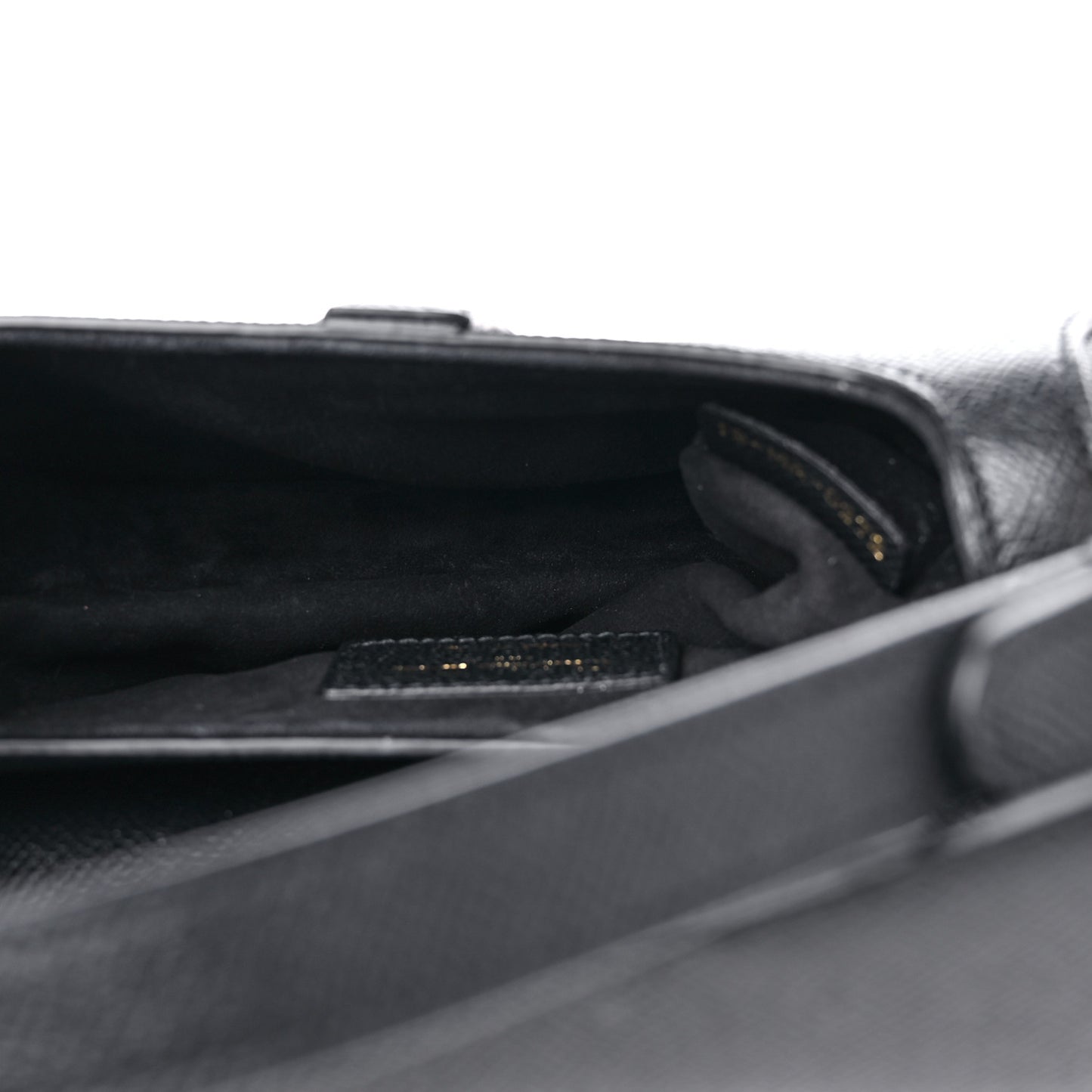 Grained Calfskin Mini Saddle Bag Black