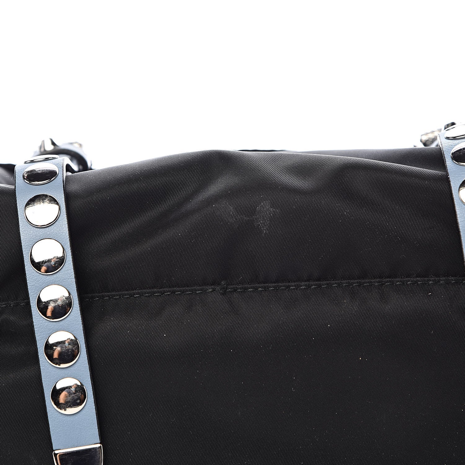 Prada Nylon New Vela Studded Messenger Black Astrale 9 of 11