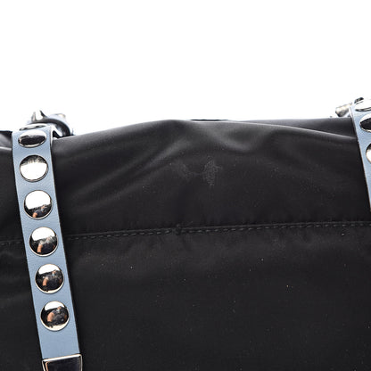 Prada Nylon New Vela Studded Messenger Black Astrale 9 of 11