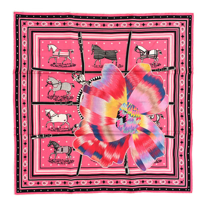 Hermes Silk Couvertures Et Tenues De Jour Bandana 70 Rose 1 of 3