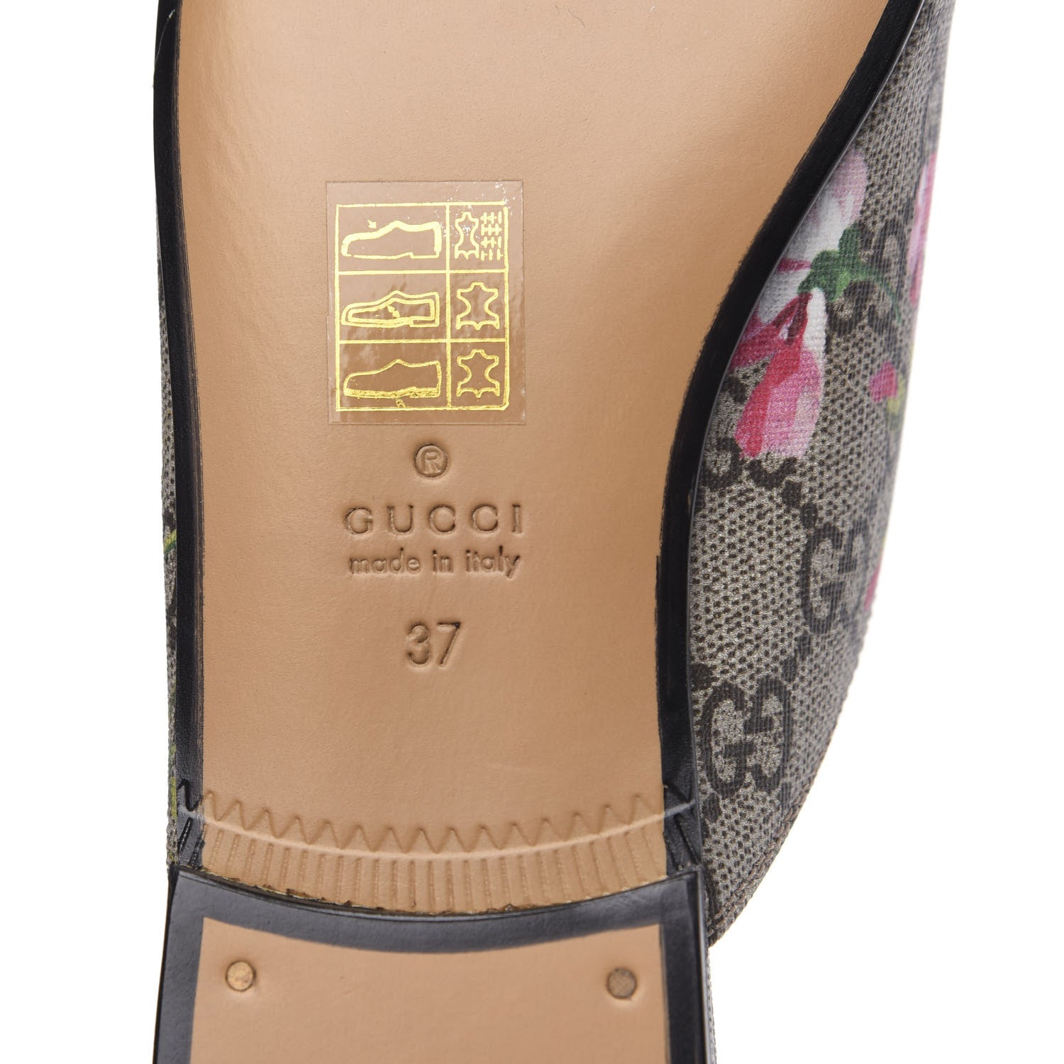 Gucci GG Supreme Monogram Blooms Womens Princetown Slippers 37 Beige Multicolor Dry Rose 7 of 9