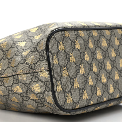 Gucci Soft GG Supreme Monogram Bees Small Crossbody Tote Beige Oro Black 8 of 9