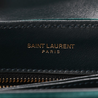 Saint Laurent Velvet Y Quilted Monogram Toy Loulou Crossbody Bag Dark Ottanio 6 of 9