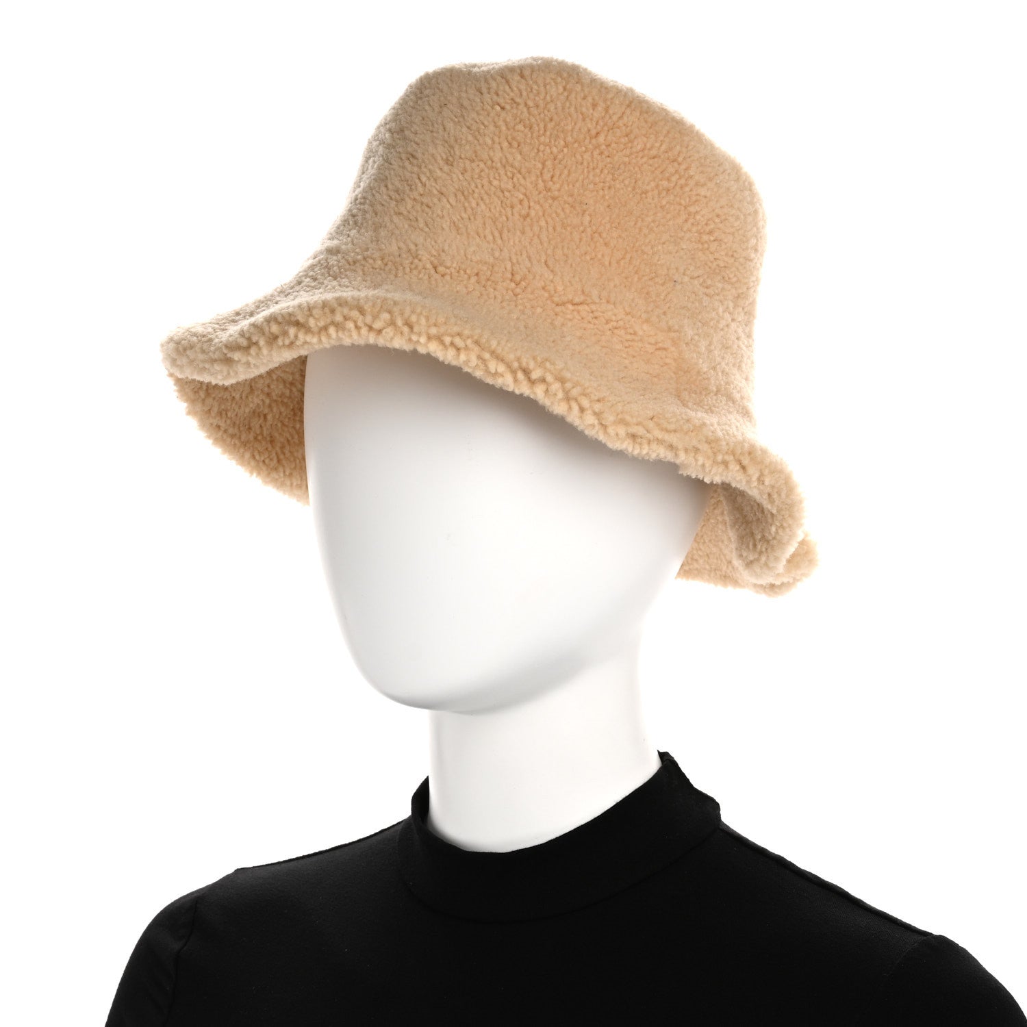 Hermes Shearling Womens Fauve Bucket Hat 57 Marron Tonka 2 of 8